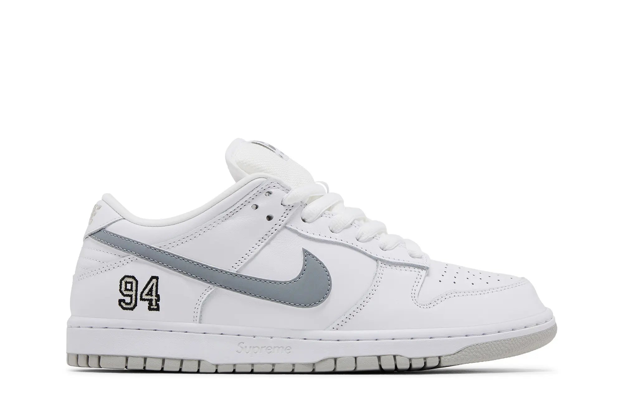 Nike Dunk Low SB x Supreme '94 White Metallic Silver'